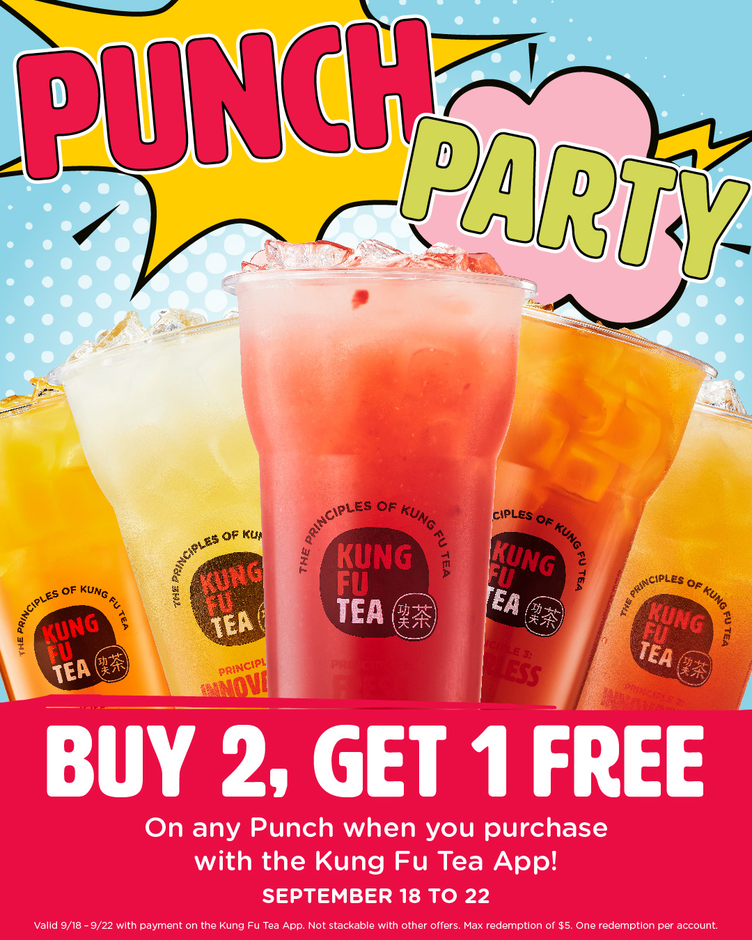 Buy 2 Punches, Get 1 FREE For National Punch Day! Kung Fu Tea
